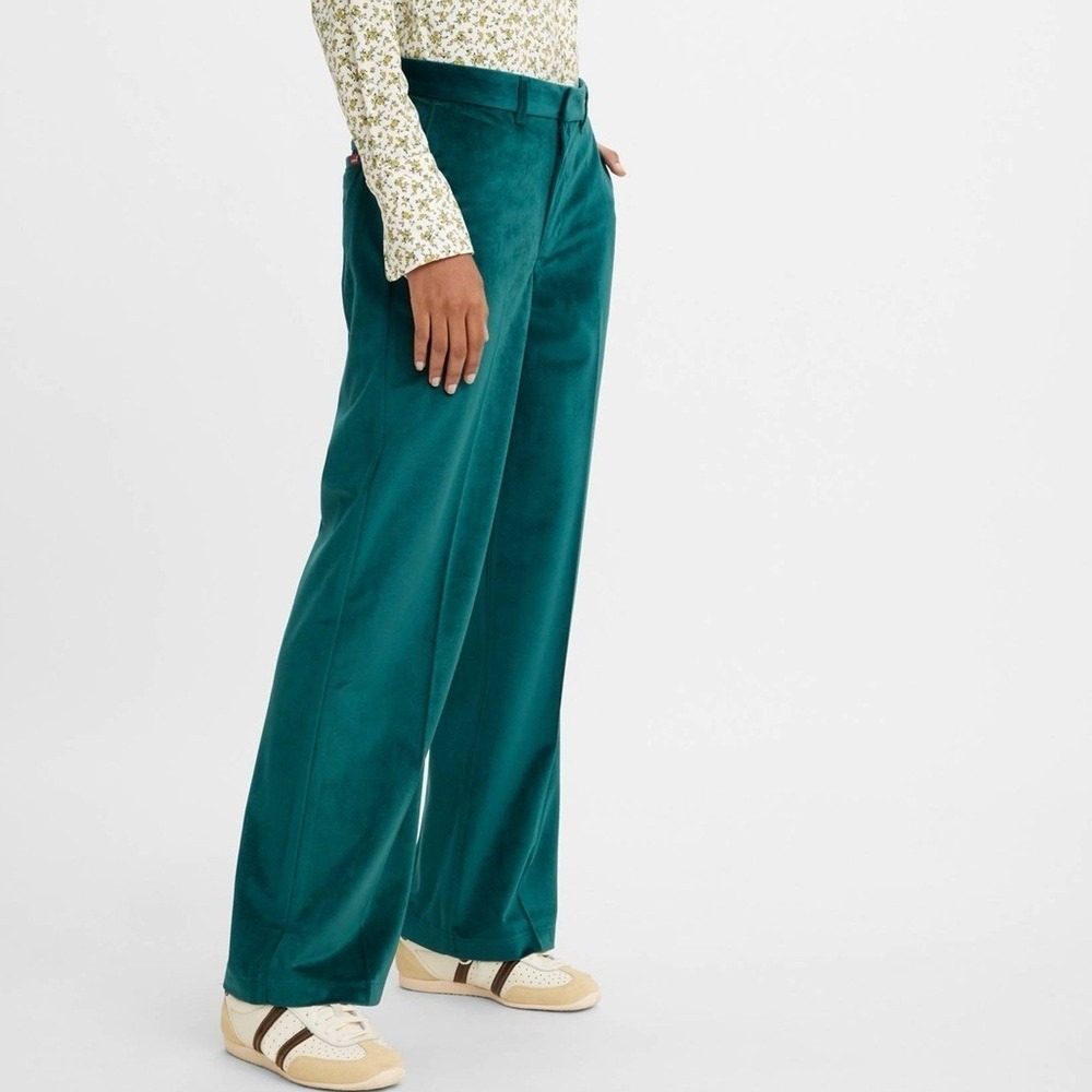 Levi's Baggy Trousers‎ Teal Velvet Loose Fit Pants Womens Size 26
